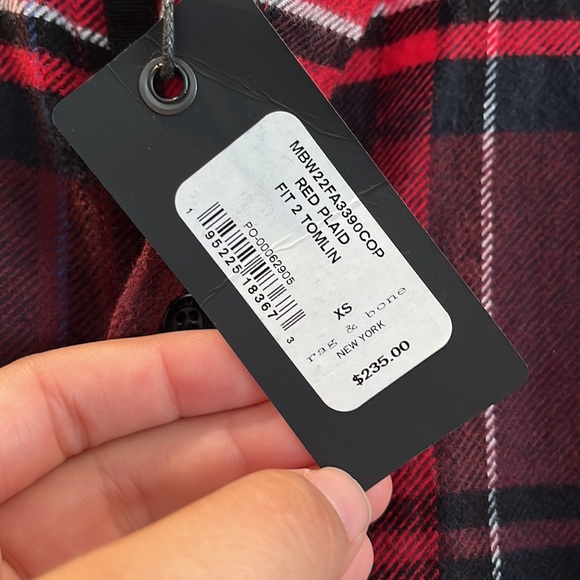 rag & bone men’s fit 2 tomlin plaid shirt - Picture 8 of 8